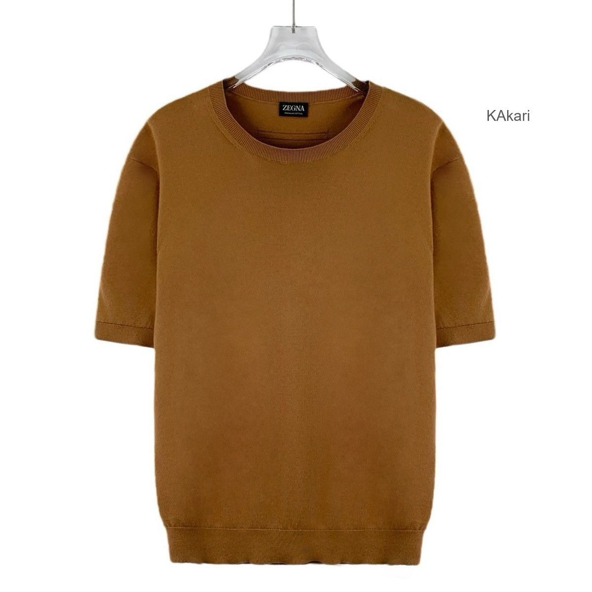 Z Zegna Brown Short-Sleeve Crewneck Shirt Size US M / EU 48-50 / 2 - 1 Thumbnail