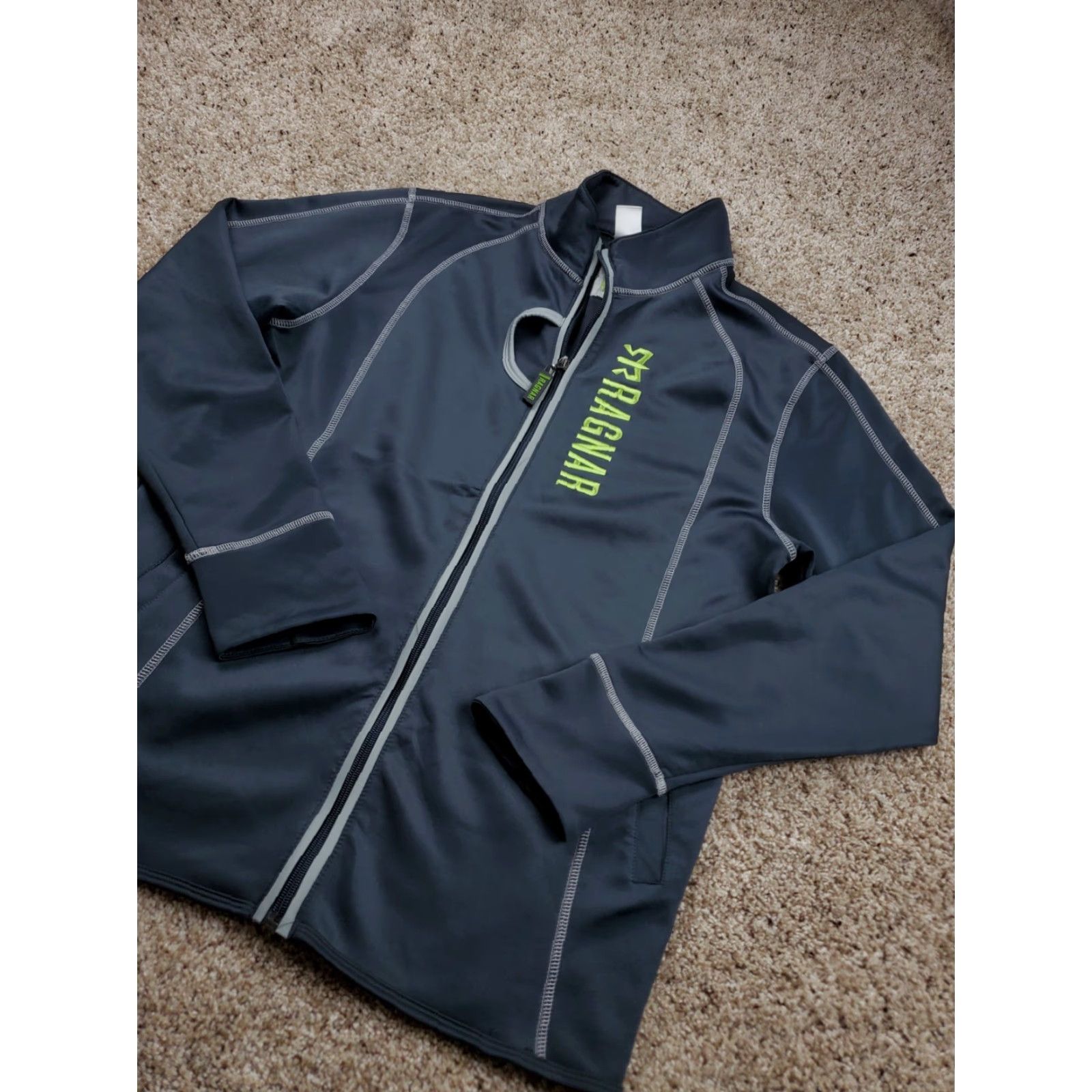 Vintage Ragnar Track Jacket Men XL Gray Full Zip Pockets Mock Neck Athletic Slim Fit/Activewear Short Jacket - Track Jacket, Full Zip, Pockets, Gray, XL, Men Size US XL / EU 56 / 4 - 2 Thumbnail