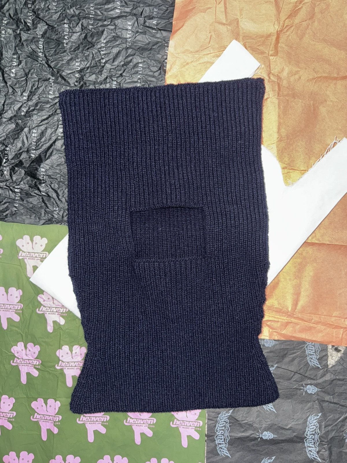 Maison Margiela Maison Margiela Navy Wool Knit Balaclava Size ONE SIZE - 1 Thumbnail