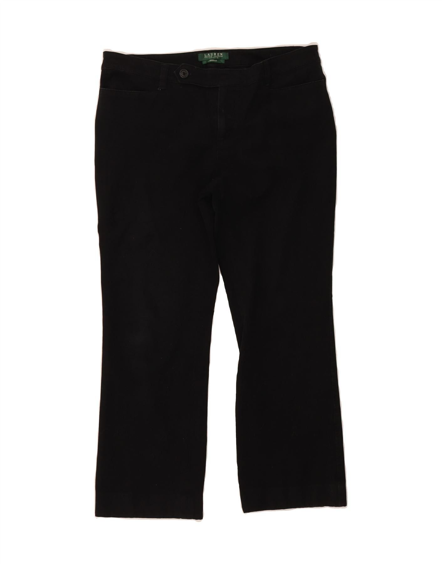 Ralph Lauren Womens Adelle Casual Trousers US 10 Large W34 L25 Black Size 28" / US 6 / IT 42 - 1 Thumbnail