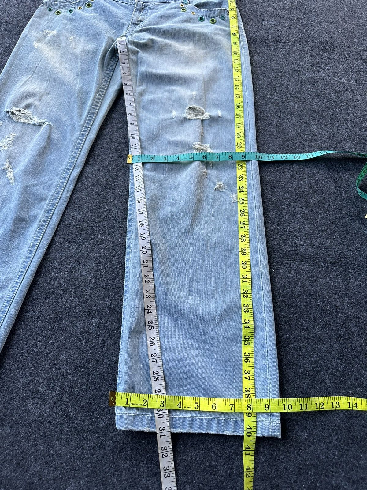 Blue Blue Japan 90s Bluemoon Surf Distressed Vintage Denim D232 Size US 29 - 11 Thumbnail