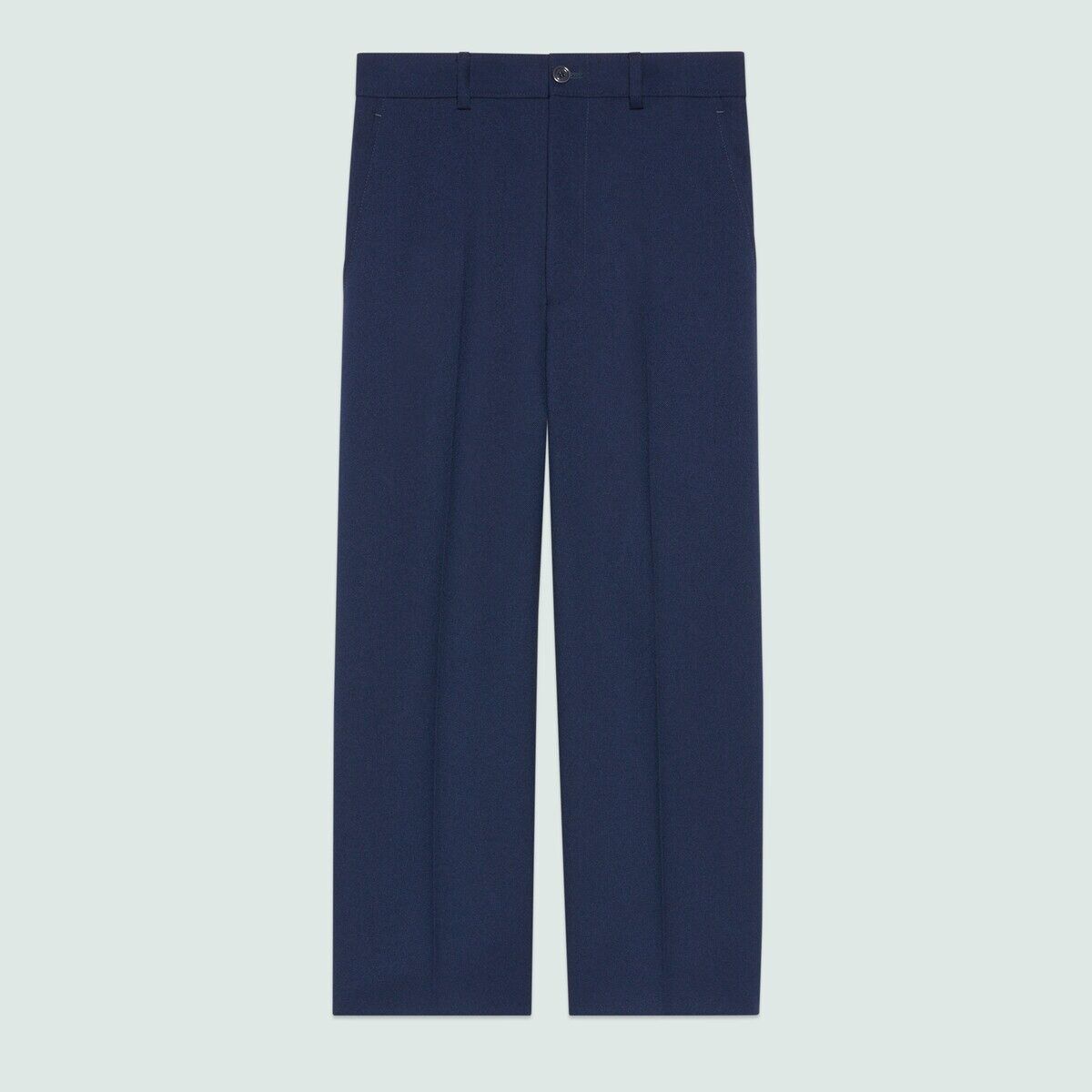Gucci o1mt1gz0725 Fluid Drill Cropped Pant in Blue Size US 44 / EU 60 - 1 Thumbnail