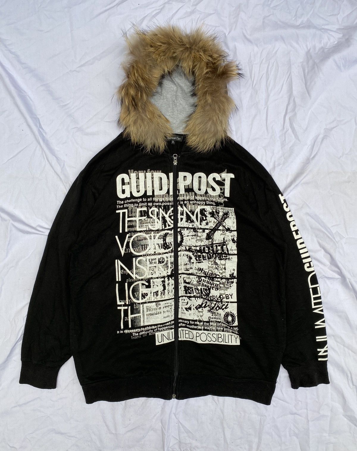If Six Was Nine × Japanese Brand × Le Grande Bleu (L.G.B.) Japanese Shaqi Cross CH Logo Fur hoodie Zipper Size US XL / EU 56 / 4 - 1 Thumbnail