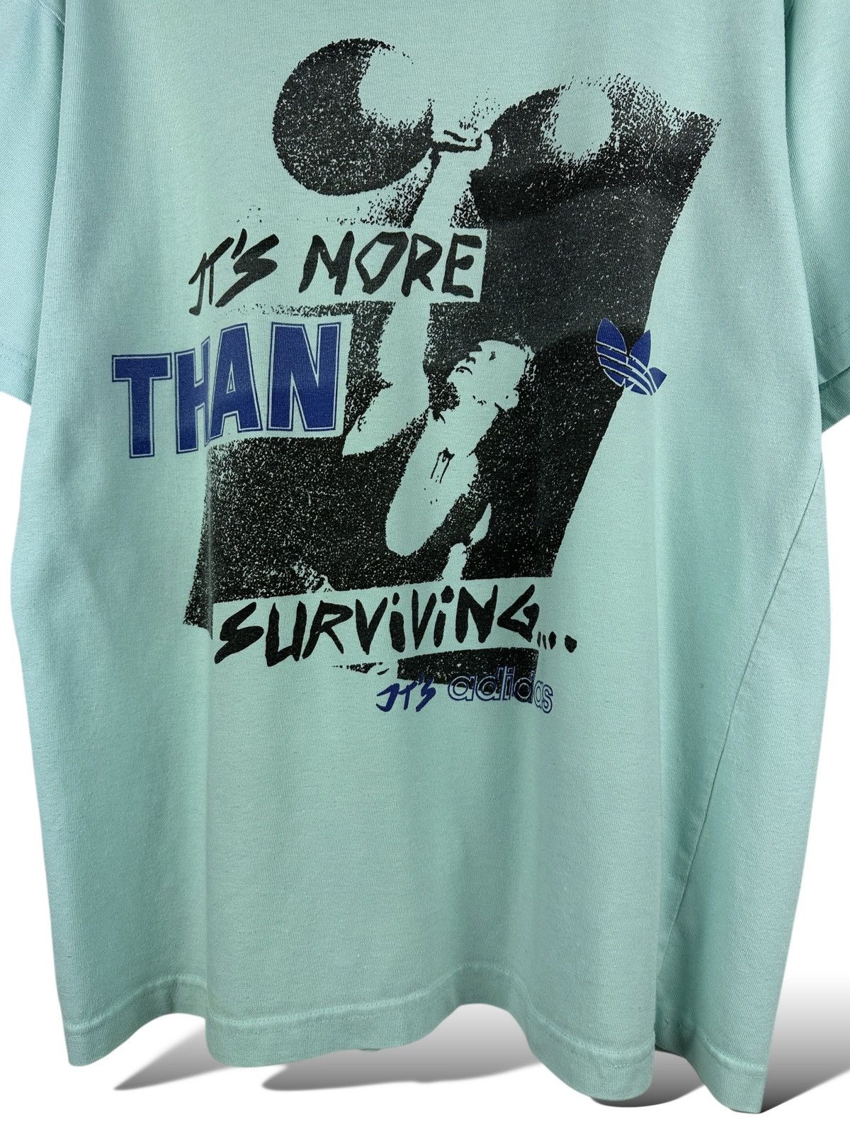 Adidas Vintage 80’s “It’s More Than Surviving… It’s Adidas” T-Shirt Size US M / EU 48-50 / 2 - 4 Thumbnail