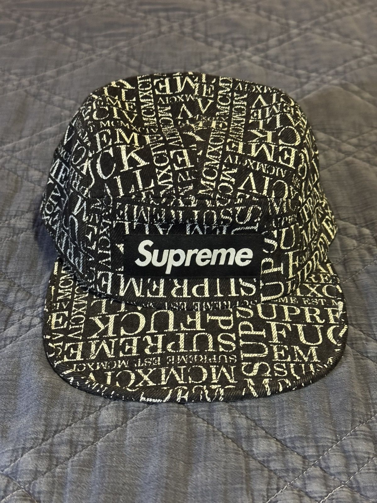 Supreme Supreme Denim Fuck Em All FW 2015 Hat Size ONE SIZE - 2 Thumbnail
