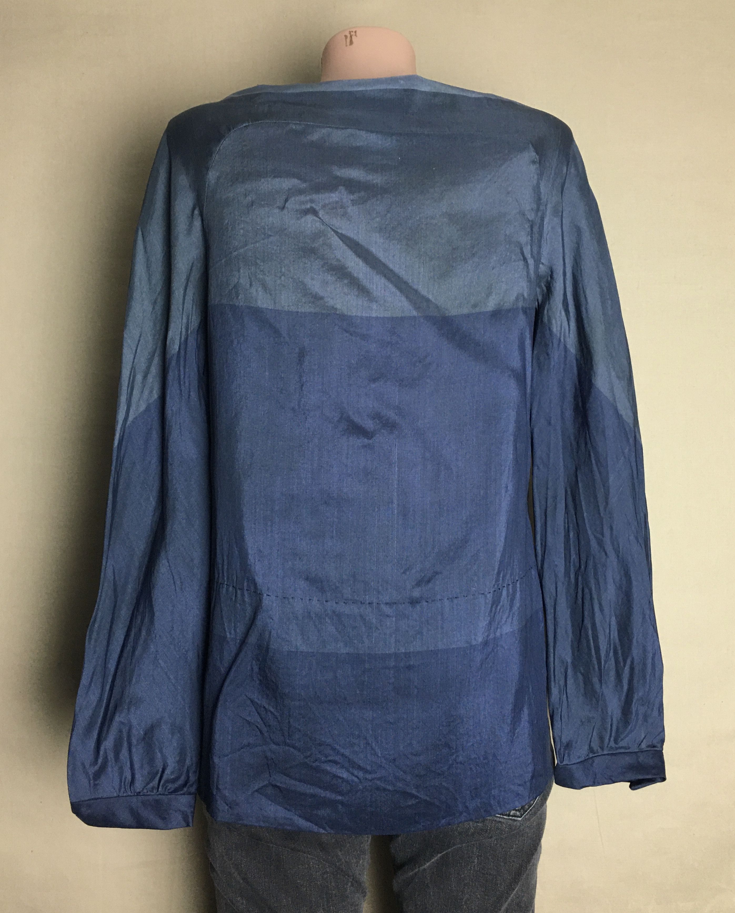 Chloe × Vintage CHLOE Silk Wool Vintage Blue Blouse Shirt Size FR 36 Size S / US 4 / IT 40 - 5 Thumbnail