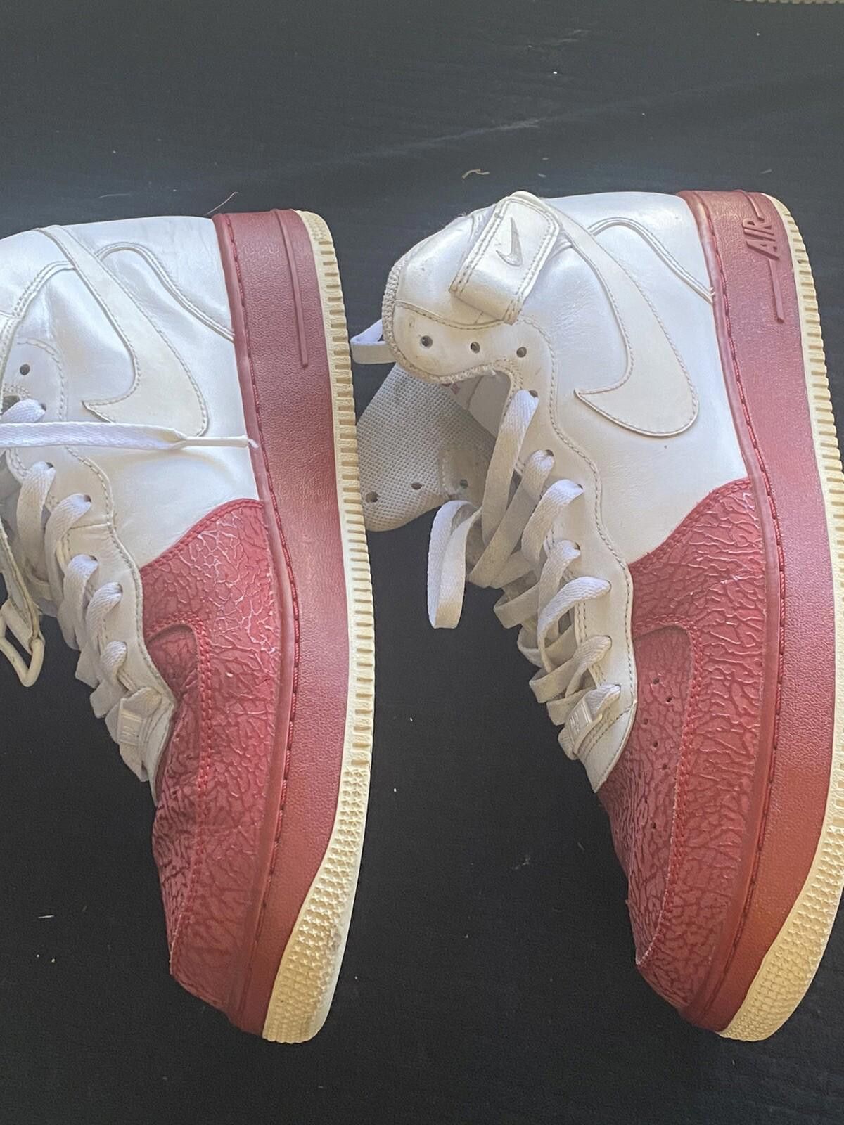Nike Nike Air Force 1 Mid '07 315123-113 Men White/Red Leather 13 Size US 12 / IT 42 - 8 Thumbnail