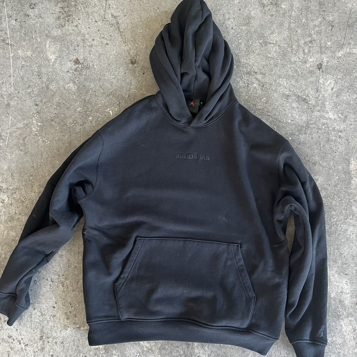 image of Air Jordan Wordmark Black Hoodie Hooded Sweatshirt L, Men's (Size Large)