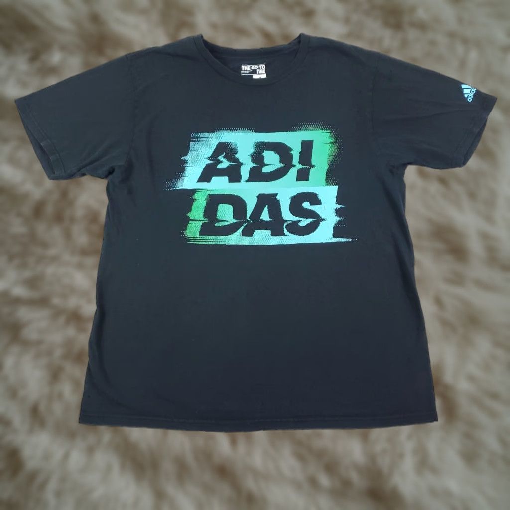 Adidas ADIDAS T-Shirt Mens Large Black Logo Casual Short Sleeve Adult Regular Fit Size US L / EU 52-54 / 3 - 1 Thumbnail