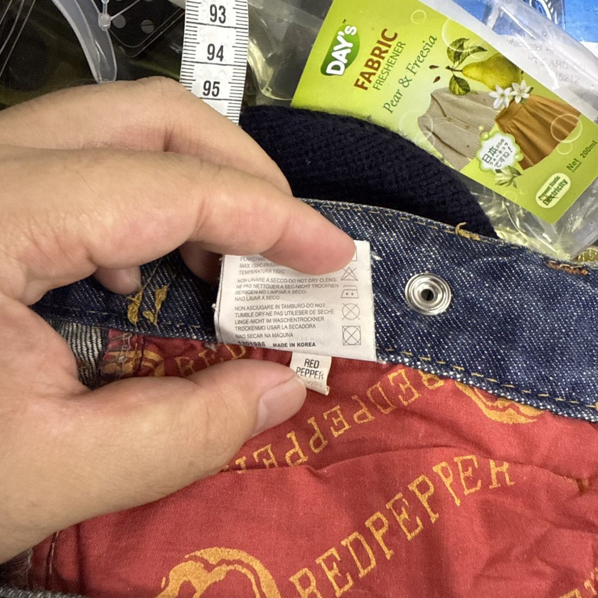 If Six Was Nine Embroidered Red Pepper MudWash Flare Jeans Pants Size US 30 / EU 46 - 15 Thumbnail