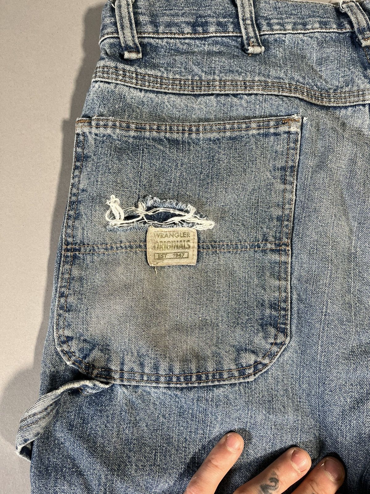 Wrangler Y2K Wrangler Baggy Skater Distressed Carpenter Jeans Size US 32 / EU 48 - 6 Thumbnail