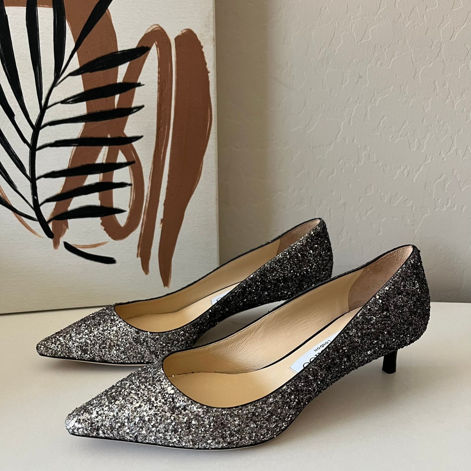 Jimmy Choo Jimmy Choo Romy Silver Pointed Toe Kitten Heel Pumps Size 37 Size US 7 / IT 37 - 4 Thumbnail