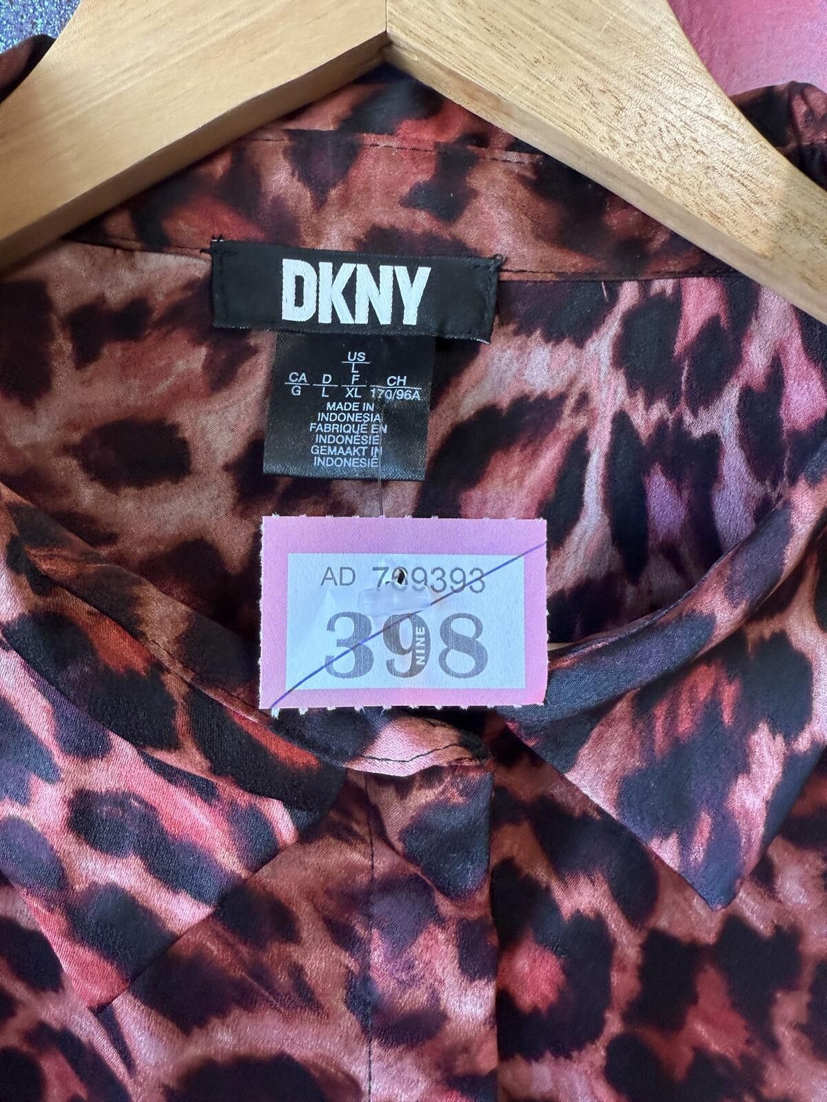 Other DKNY Leopard Print Long Sleeve Blouse-bold animal print Size L / US 10 / IT 46 - 2 Thumbnail