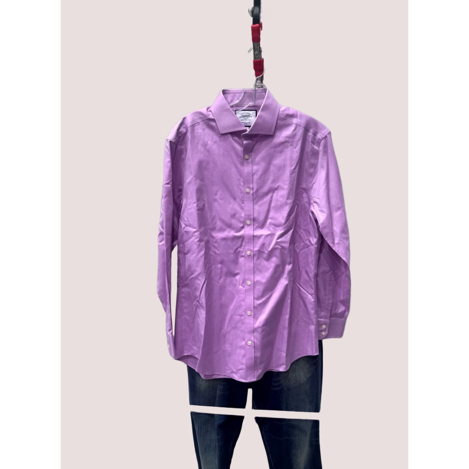 Charles Tyrwhitt Charles Tyrwhitt Lavender LONG SLEEVE SHIRT Medium M 15.5 x 33 Mens Size US M / EU 48-50 / 2 - 1 Thumbnail
