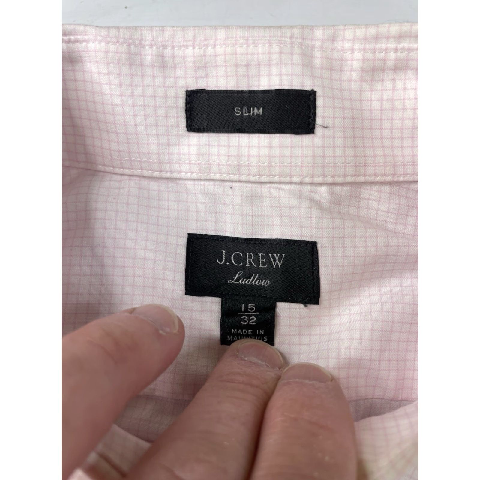 J.Crew J.Crew Ludlow Dress Shirt Mens 15 32 Slim Fit Long Sleeve Button-Down Pink White Multicolor Check Modern Regular Men Size 40R - 3 Thumbnail