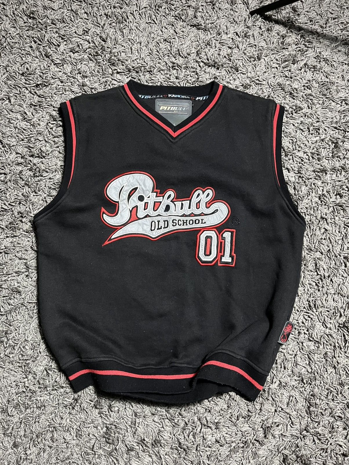 Vintage PITBULL WEST COAST OLD SCHOOL 01 COTTON RAP VEST Size US L / EU 52-54 / 3 - 1 Thumbnail