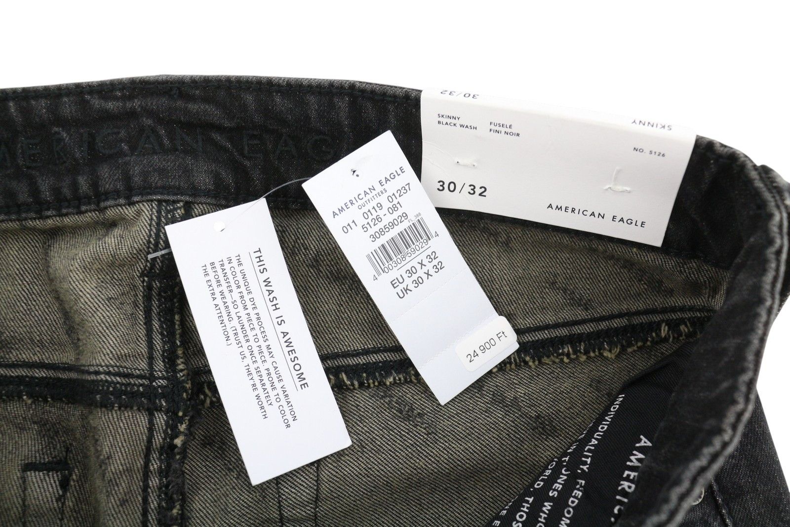 American Eagle Outfitters SKINNY BLACK WASH W30/L32 Logo Jeans 88783 Size US 30 / EU 46 - 8 Thumbnail