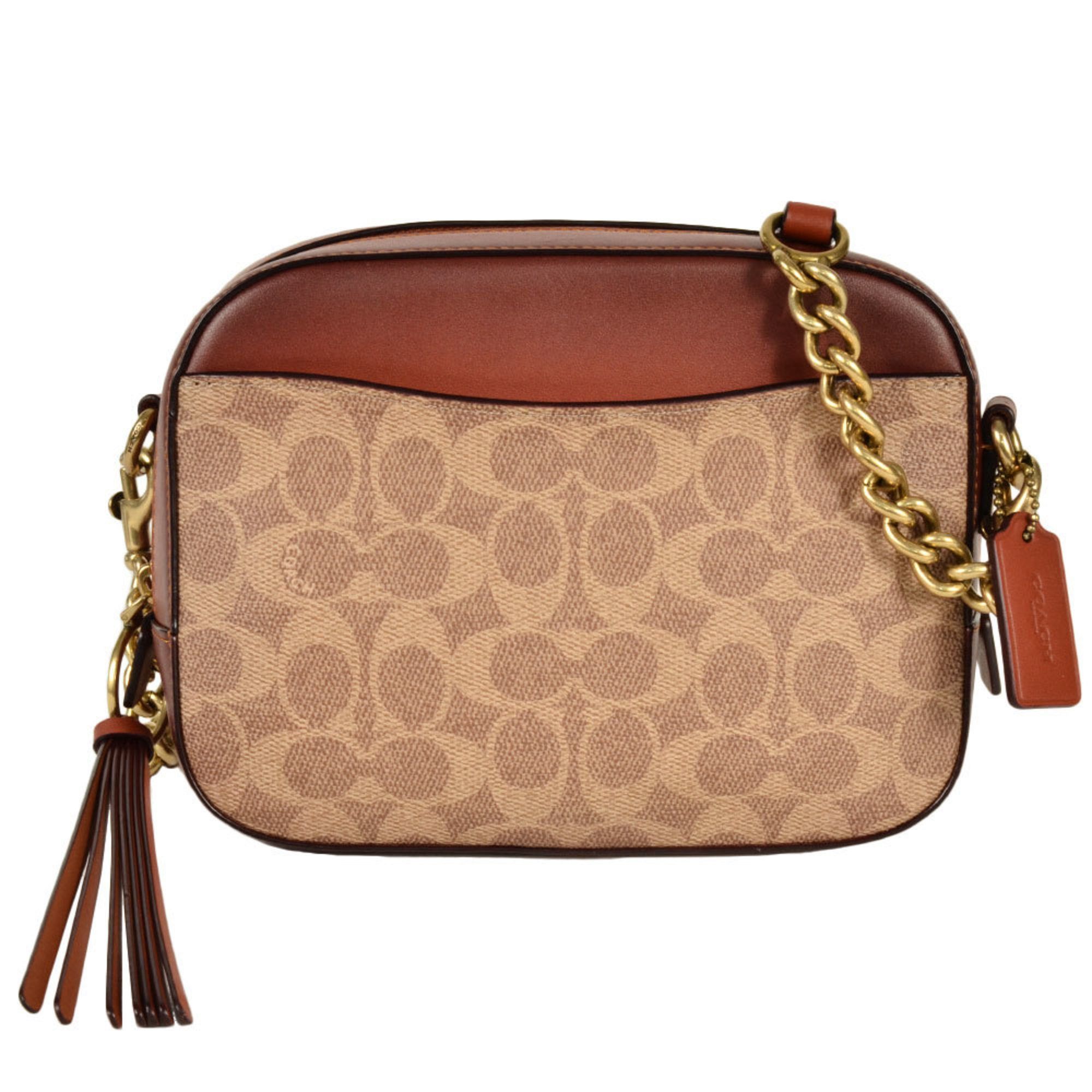 Coach Signature Shoulder Bag Pvc 31203 Brown Women's