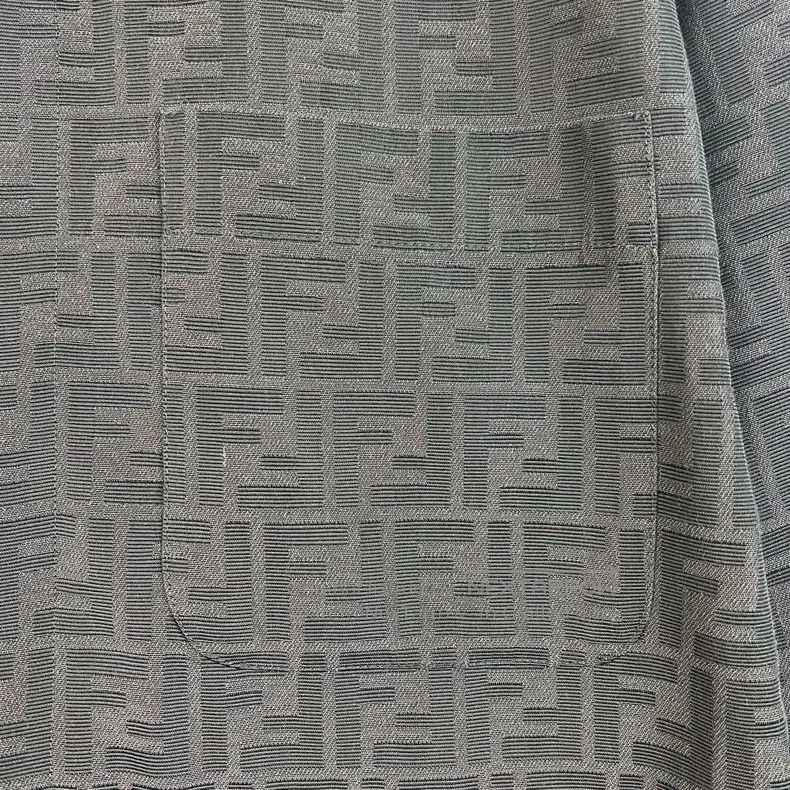 Fendi Fendi Brown full logo print jacquard pocket coat shirt Size US L / EU 52-54 / 3 - 5 Thumbnail