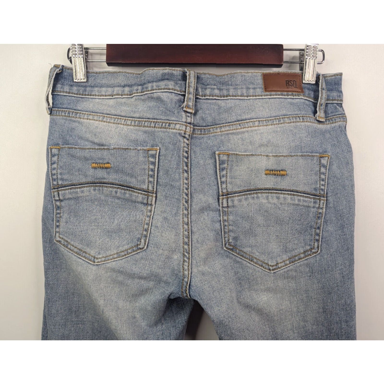 Rsq RSQ Jeans Mens Slim Low Rise 5-Pocket Denim Blue Light Wash Cotton 28x30 London Size US 28 / EU 44 - 5 Thumbnail