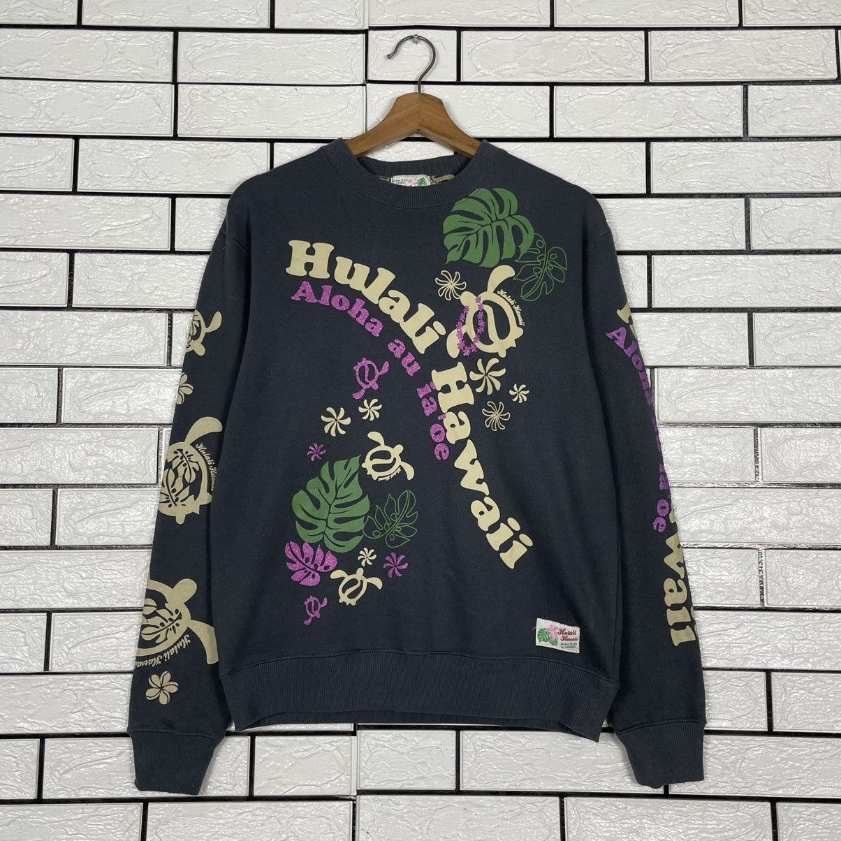 Japanese Brand Hulali Hawaii Aloha Full Print Sweatshirt Size US S / EU 44-46 / 1 - 1 Thumbnail