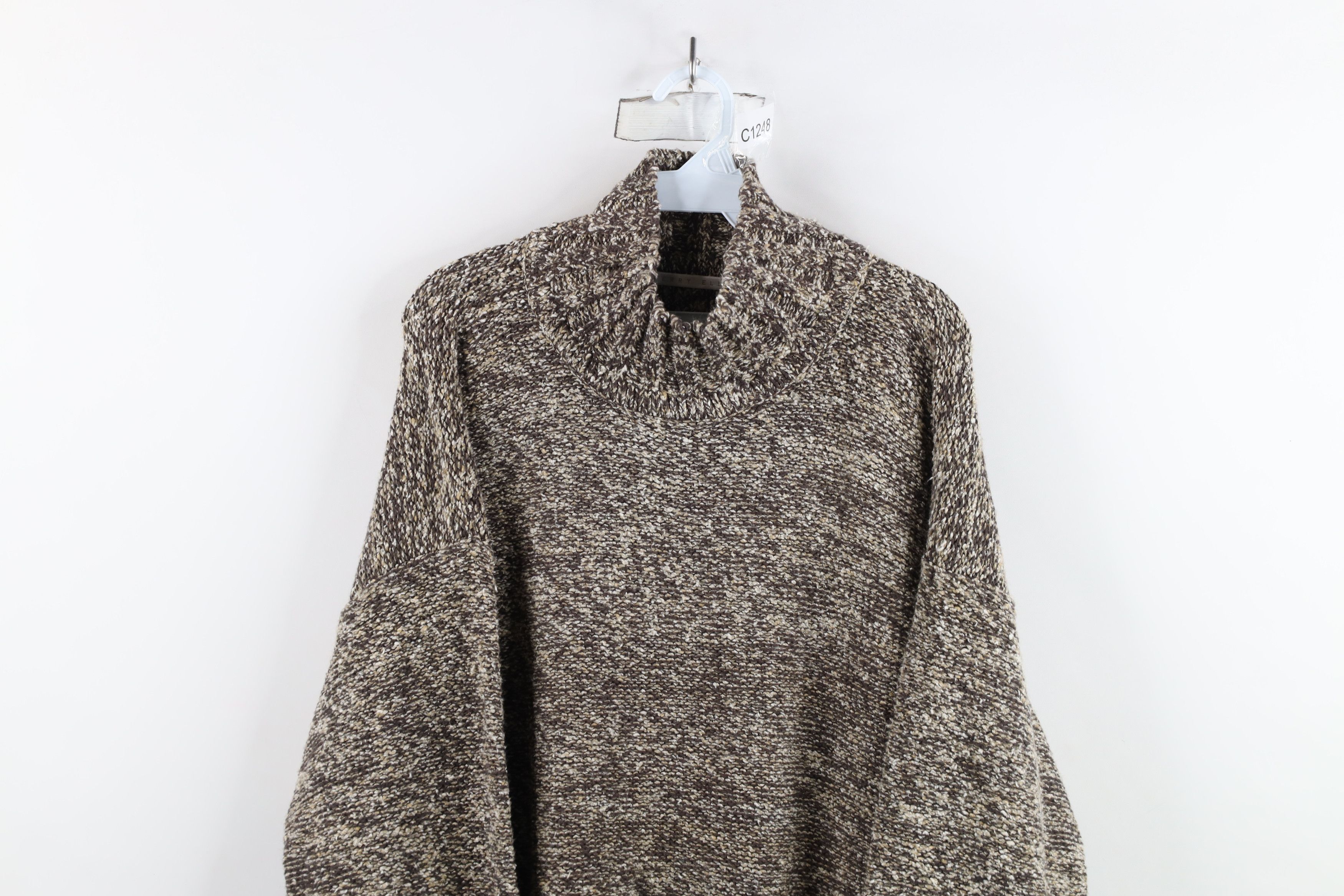 Vintage Vintage 90s Streetwear Baggy Textured Knit Mock Neck Sweater Size US L / EU 52-54 / 3 - 2 Thumbnail