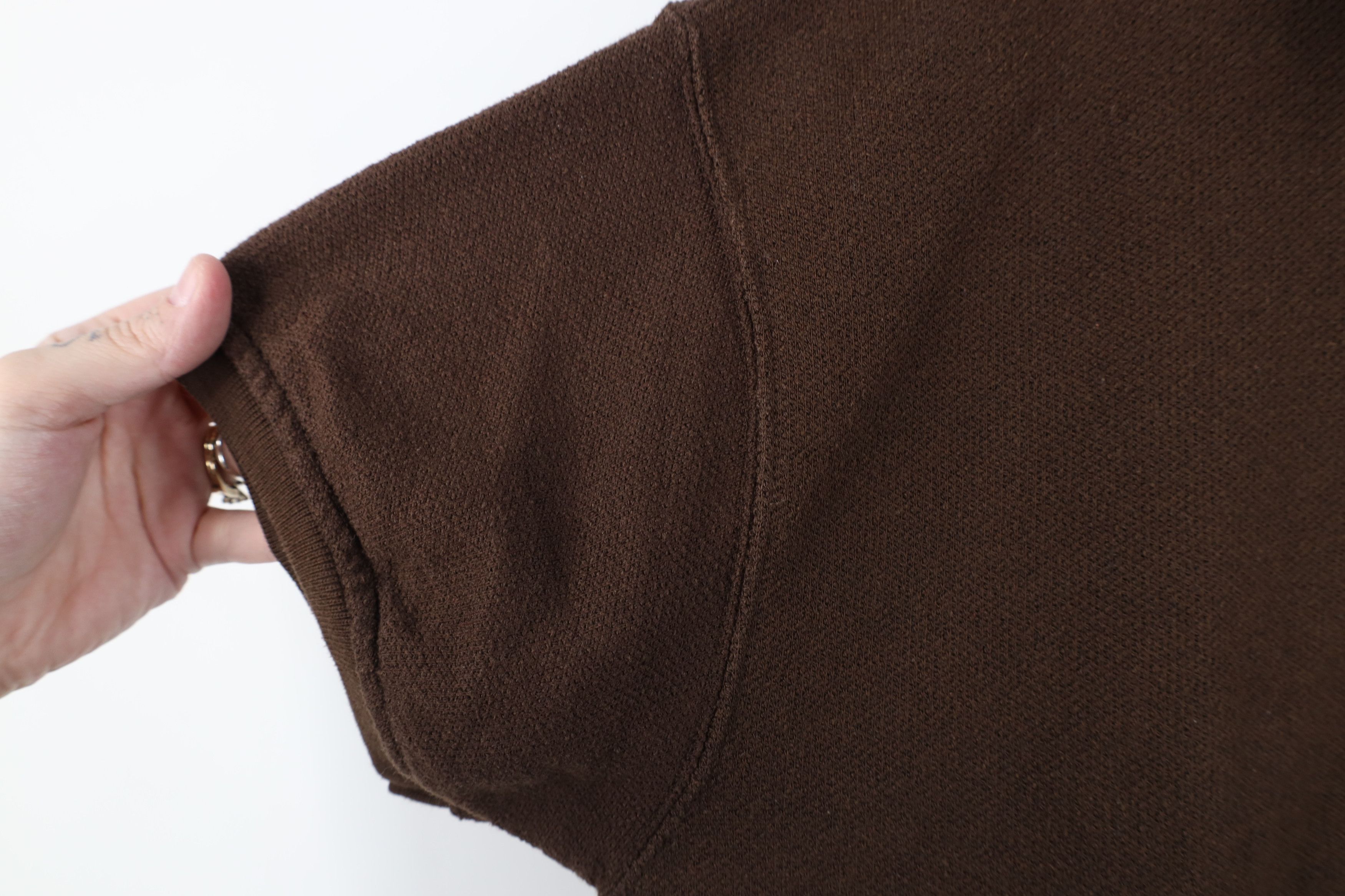 Express Vintage 90s Express Blank Baggy Fit Thermal Knit Polo Brown Size S / US 4 / IT 40 - 6 Thumbnail
