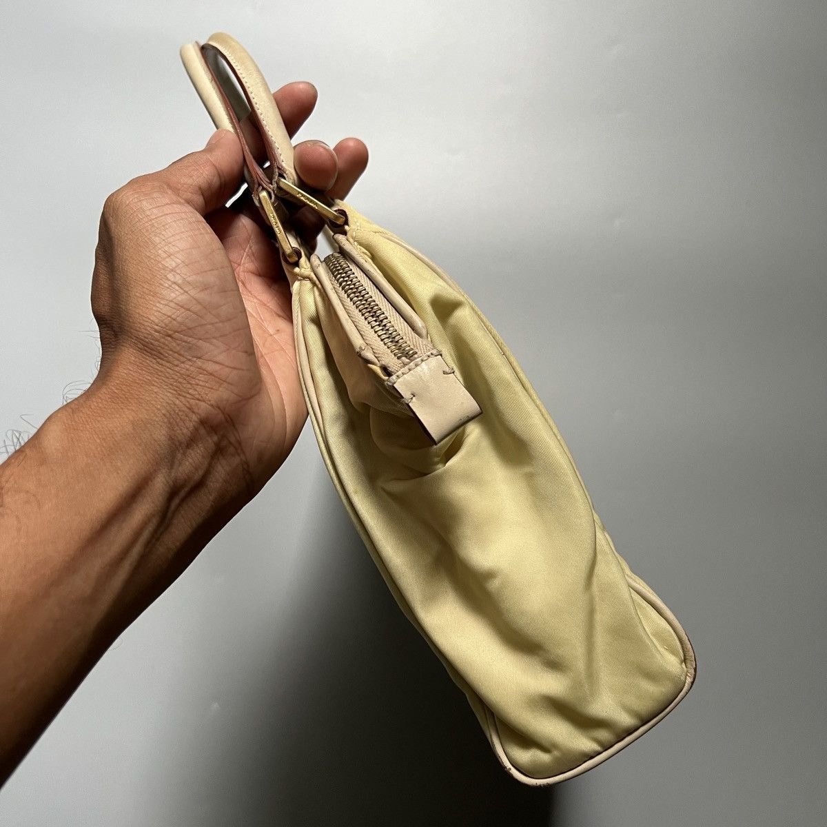 Prada Authentic Vintage Prada Tessuto "Champagne" Handbag Size ONE SIZE - 10 Thumbnail