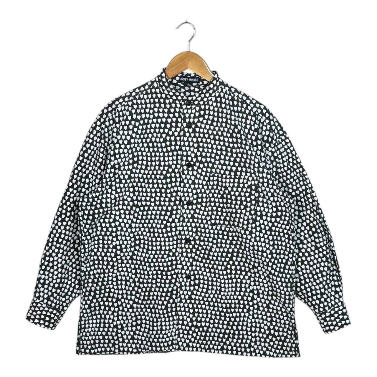 Issey Miyake Issey Miyake Archive Heart Print Band Collar Shirt Black M Size US M / EU 48-50 / 2 - 2 Thumbnail