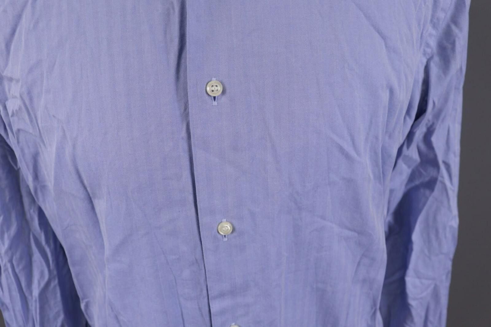 Designer Boggi Milano Slim Fit Blue Button Down Shirt 44 / 17 1/2 Size US M / EU 48-50 / 2 - 6 Thumbnail