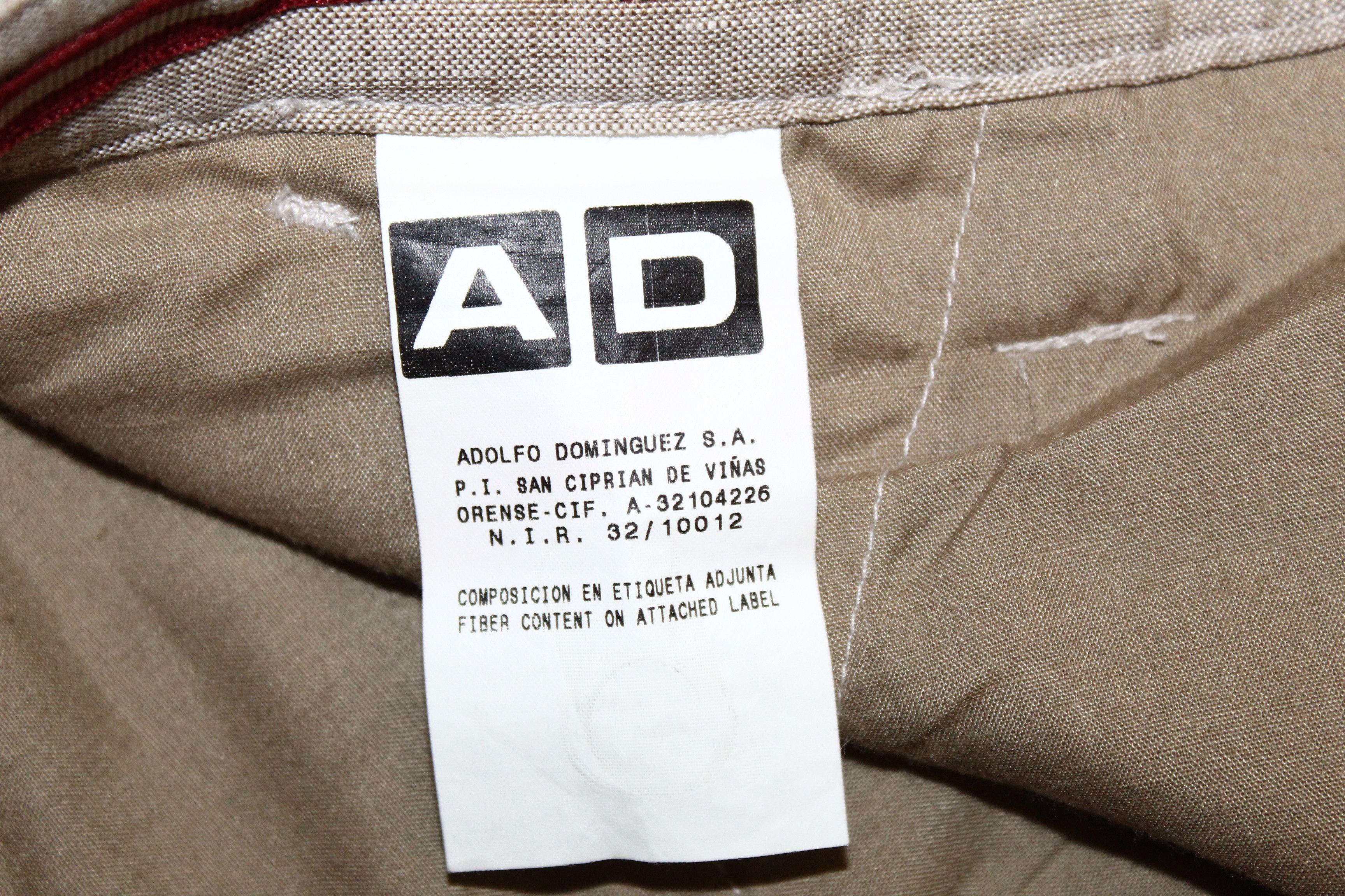 Adolfo Dominguez Adolfo Dominguez Raw Linen Straight Leg Chino Pants Size US 32 / EU 48 - 6 Thumbnail