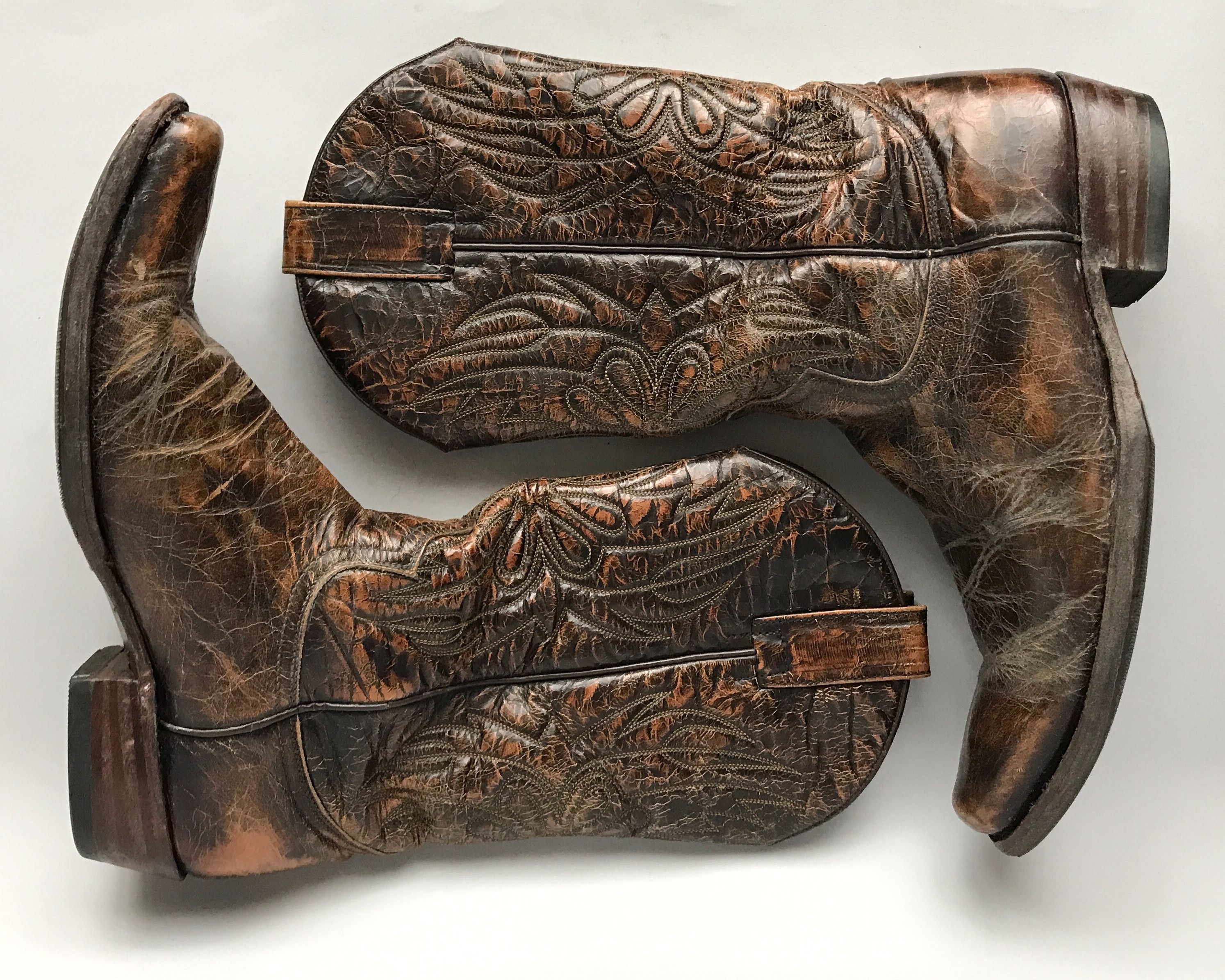 Cowboy Equipment SENDRA EMBROIDERED LEATHER WESTERN COWBOY BOOTS Size US 8.5 / EU 41-42 - 5 Thumbnail