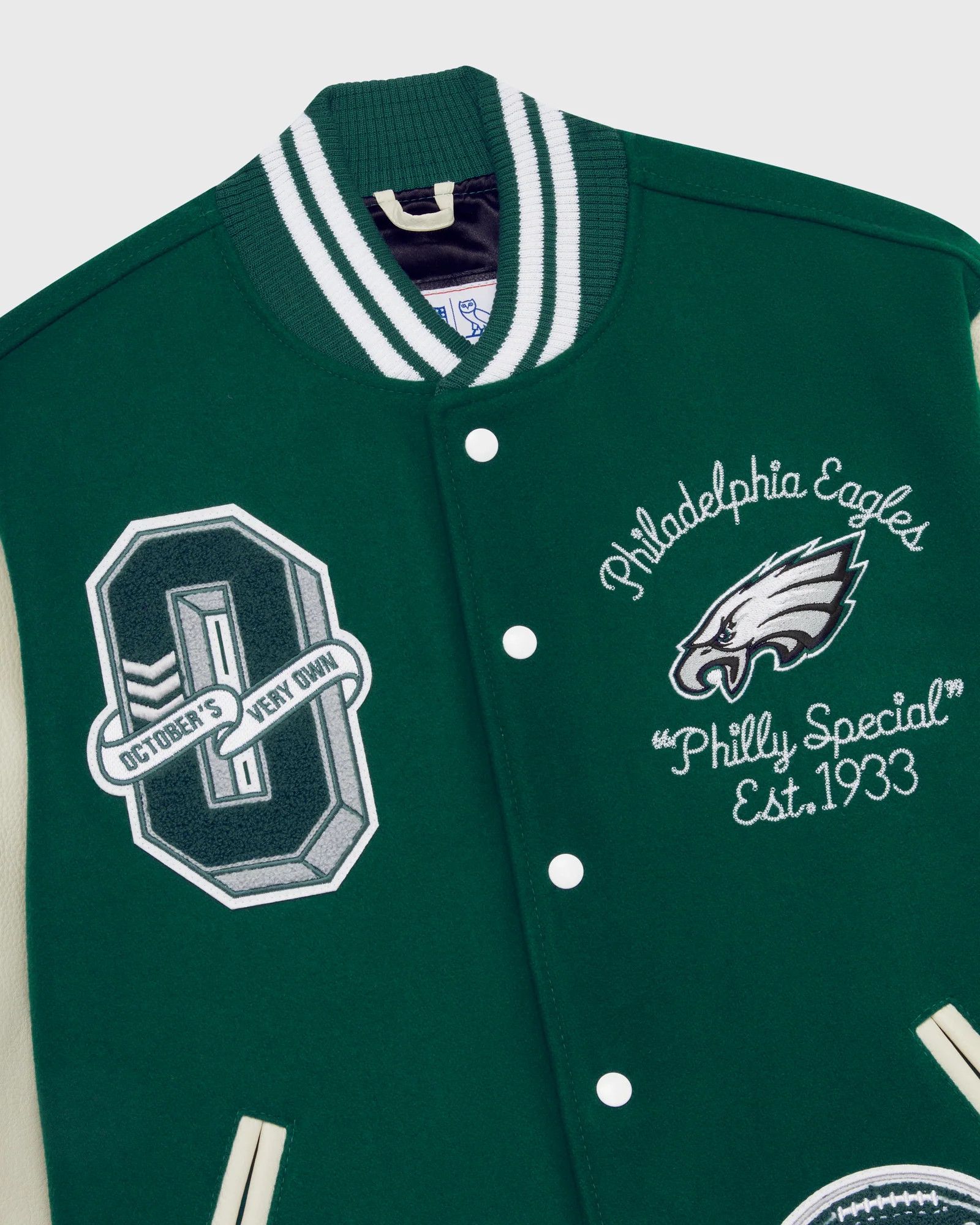 Drake OVO x NFL PHILADELPHIA EAGLES VARSITY JACKET Size US L / EU 52-54 / 3 - 9 Thumbnail