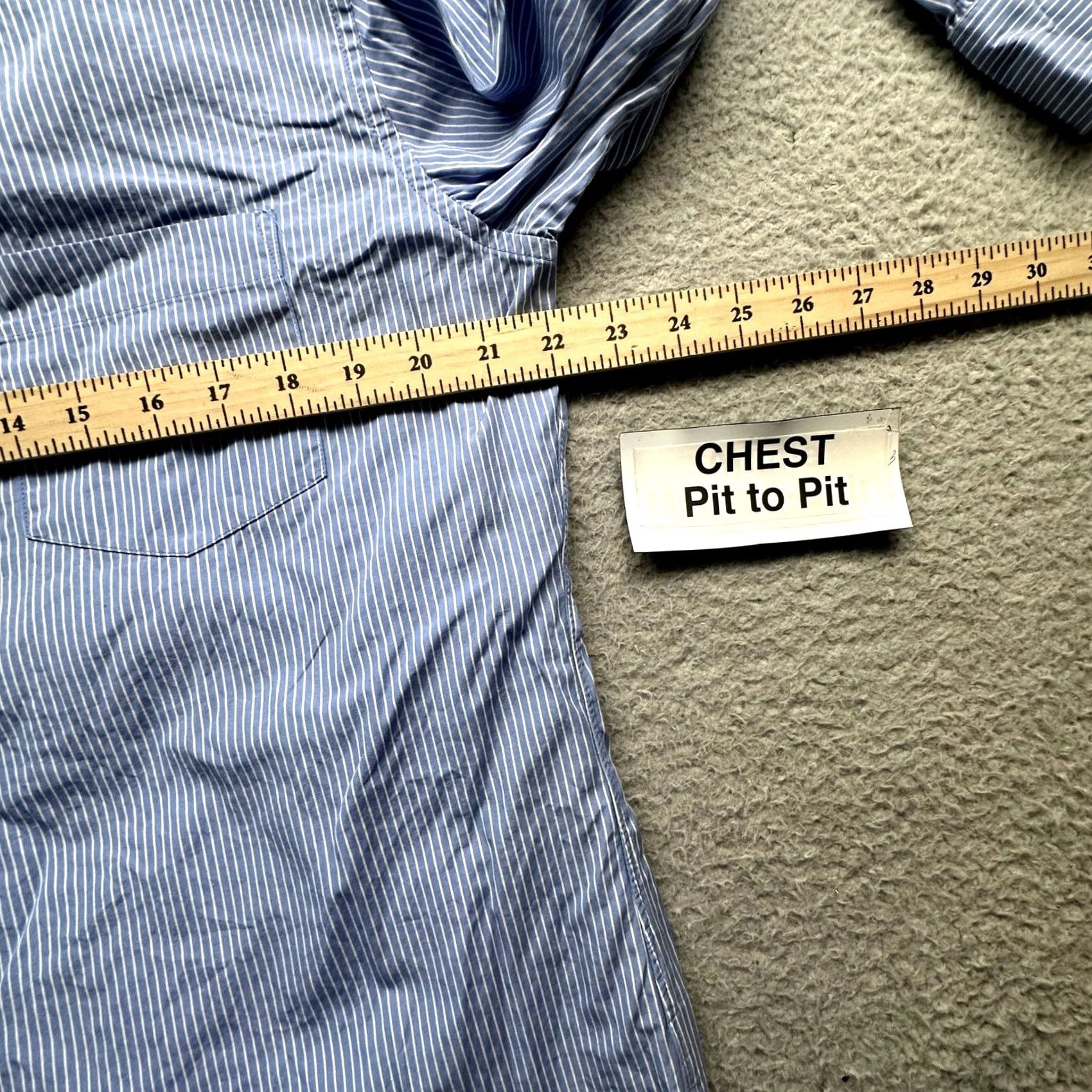 J.Crew J.CREW Thompson Button Up Dress Shirt Mens XL Long Sleeve Blue White Striped Shirt Size 46R - 5 Thumbnail