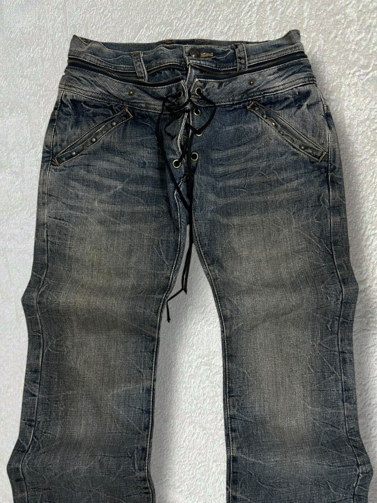 Le Grande Bleu (L.G.B.) Vintage 1990s Japan Designer Daily Topic Iconic Flared Goth Size US 32 / EU 48 - 5 Thumbnail