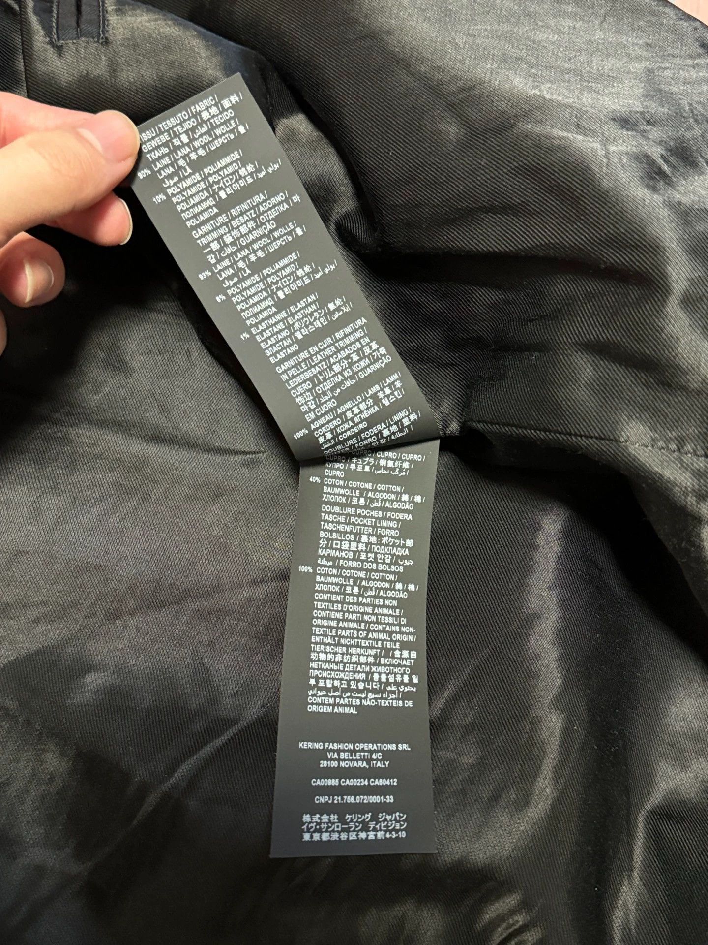 Saint Laurent Paris SLP wool leather panel baseball jacket black white Size US M / EU 48-50 / 2 - 5 Thumbnail