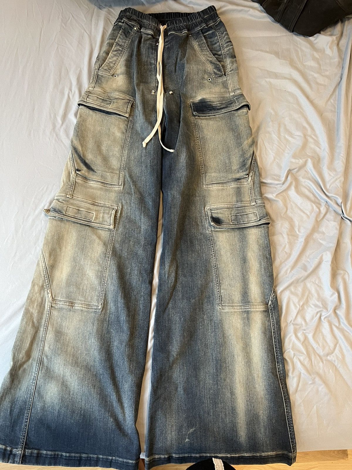 Rick Owens Drkshdw Rick Owens Double Jumbo Cargo Belas Pants Minearl Pearl Size US 28 / EU 44 - 1 Thumbnail