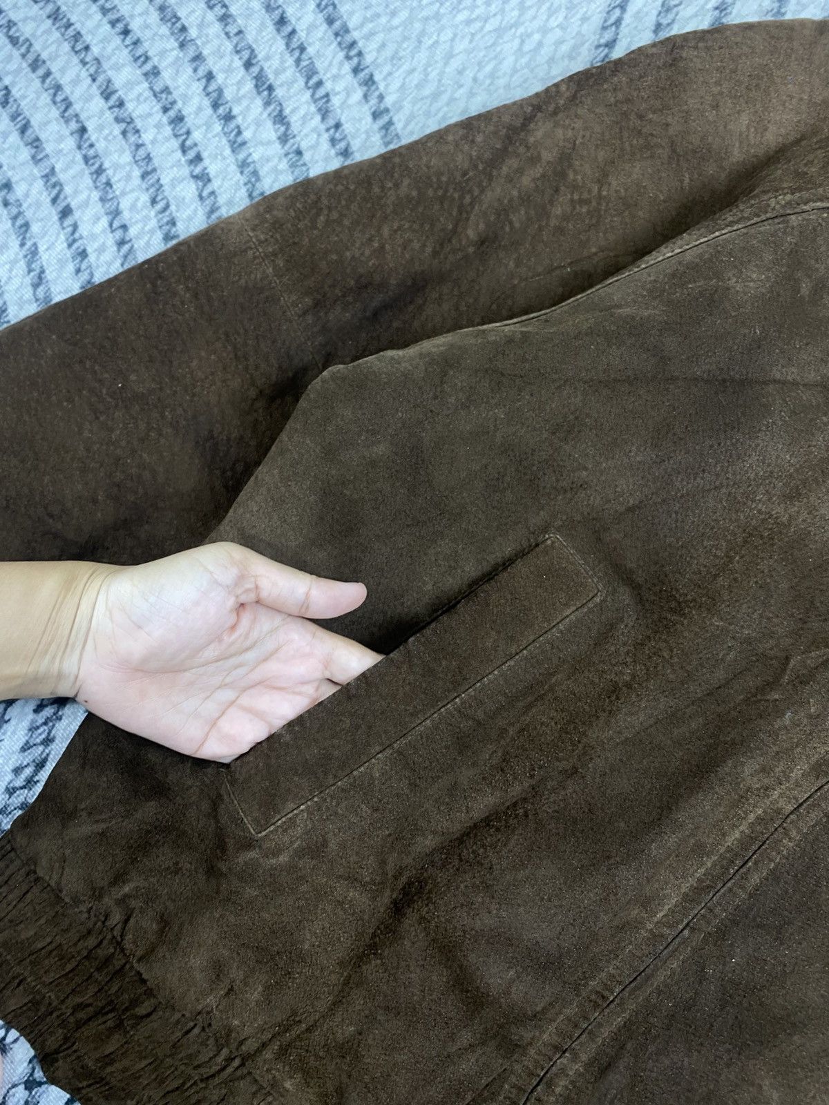 Japanese Brand Vtg Suburban Brown Suede Leather Bomber Jacket Size US M / EU 48-50 / 2 - 7 Thumbnail
