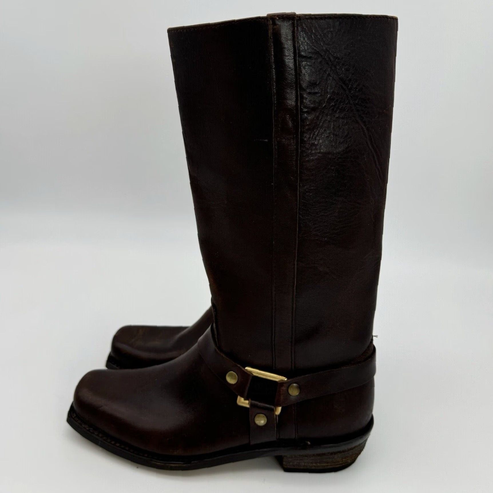 Vintage VINTAGE BRISTOL BIKER BOOTS 7.5 D BROWN LEATHER 1970s ROCKABILLY MADE IN SPAIN Size US 8 / EU 41 - 3 Thumbnail