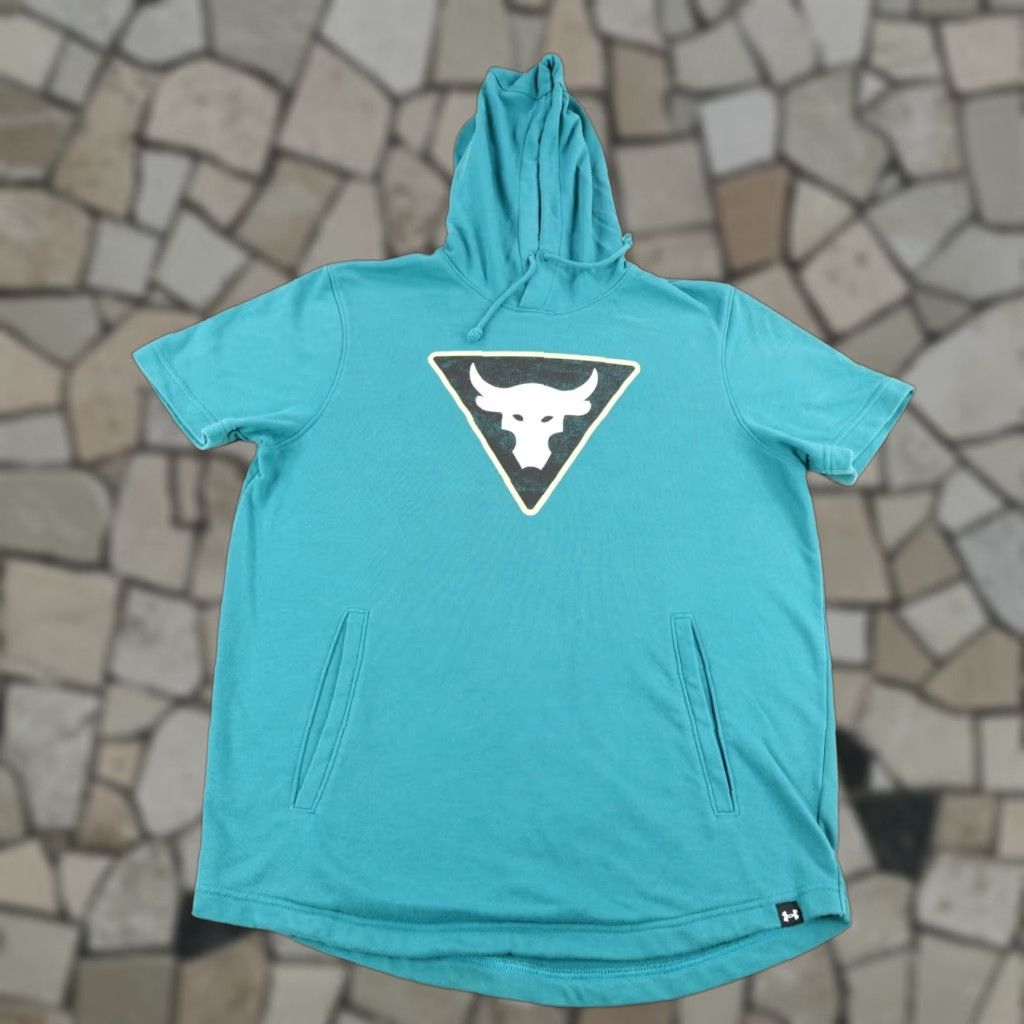 Under Armour VINTAGE Under Armour Hoodie Shirt Mens Medium Blue Logo Knit Pullover Hooded Pockets 90s Outdoor Sports Mens Size US M / EU 48-50 / 2 - 1 Thumbnail