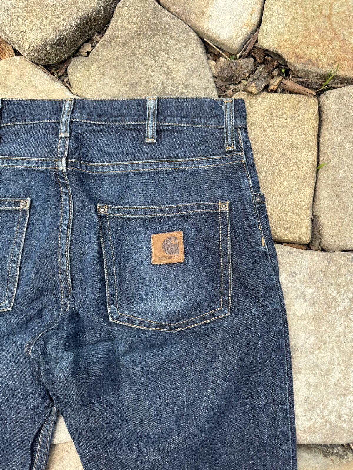Carhartt Vintage Carhartt Y2k Baggy Indigo Distressed Pants Size US 33 - 3 Thumbnail