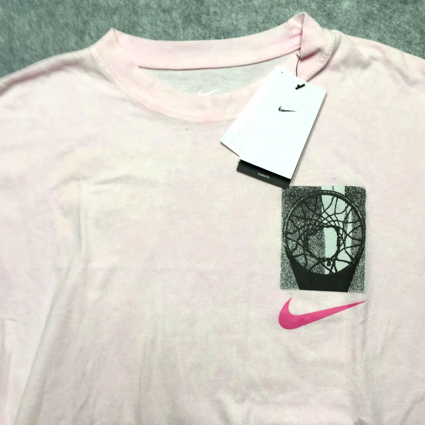 Nike Nike Shirt Mens XL Pink Basketball Hoop Grid Graphic Loose Fit Tee Swoosh Size US XL / EU 56 / 4 - 3 Thumbnail