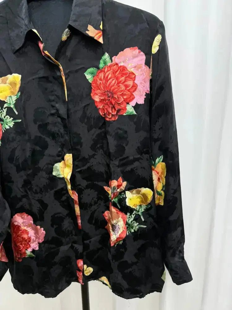 Yohji Yamamoto Yohji Yamamoto Work Shop Flowers Print Shirt Size US L / EU 52-54 / 3 - 4 Thumbnail