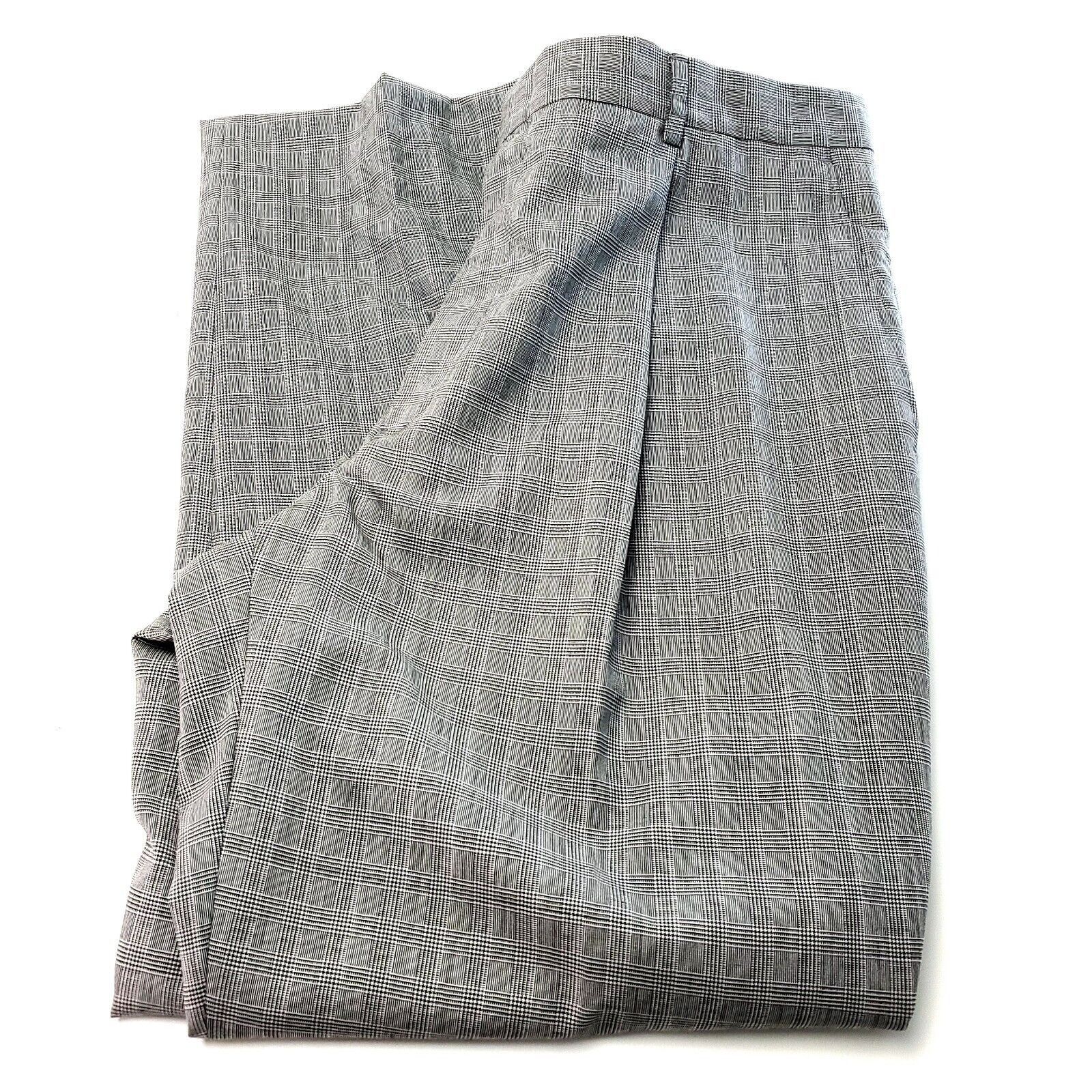 Hart Schaffner Marx Hart Schaffner Marx Wool Dress Pants 36/28 Gray Plaid Mid Ri Size 36R - 1 Thumbnail