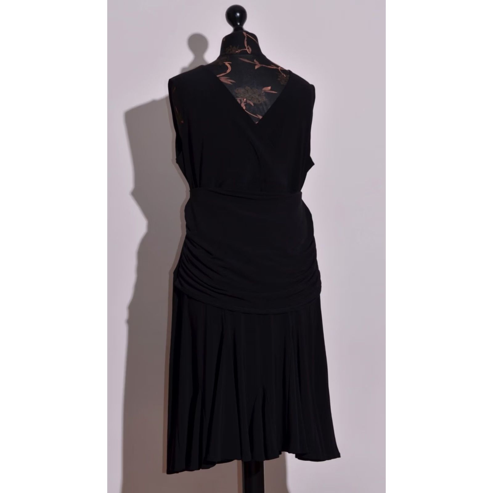 Joseph Ribkoff Joseph Ribkoff Dress Black Faux Wrap Sleeveless Women's UK18 US16 D44 Knee Length V-Neck Party/Cocktail A-Line XS? Size XXL / US 16-18 / IT 52-54 - 4 Thumbnail