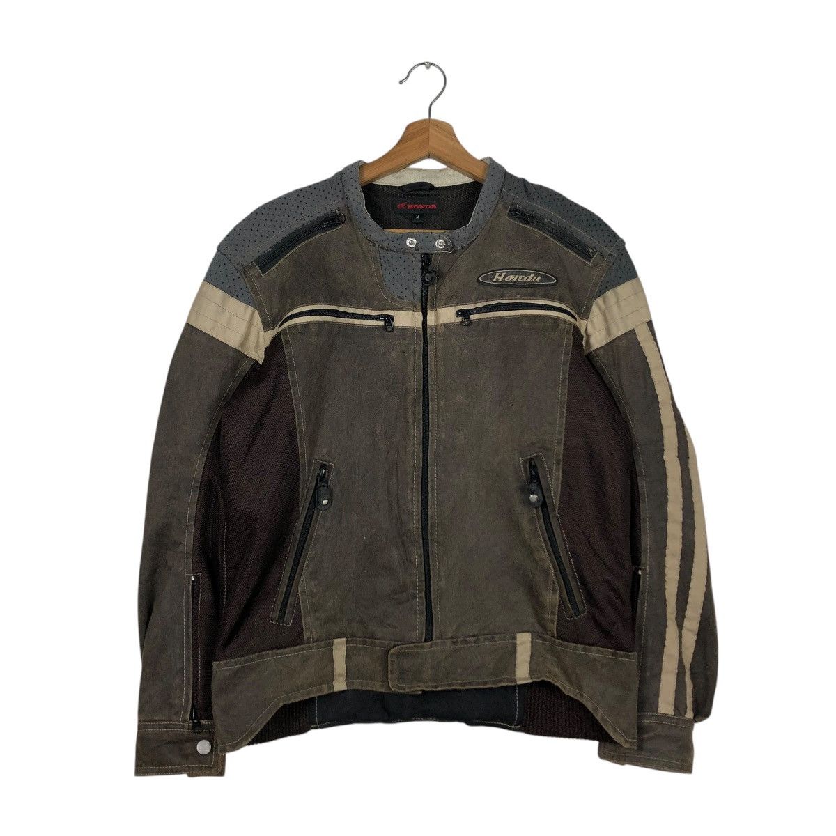 Honda 🔥VINTAGE RACING BIKER JACKET BONDA BIG LOGO SPELL OUT Size US M / EU 48-50 / 2 - 3 Thumbnail