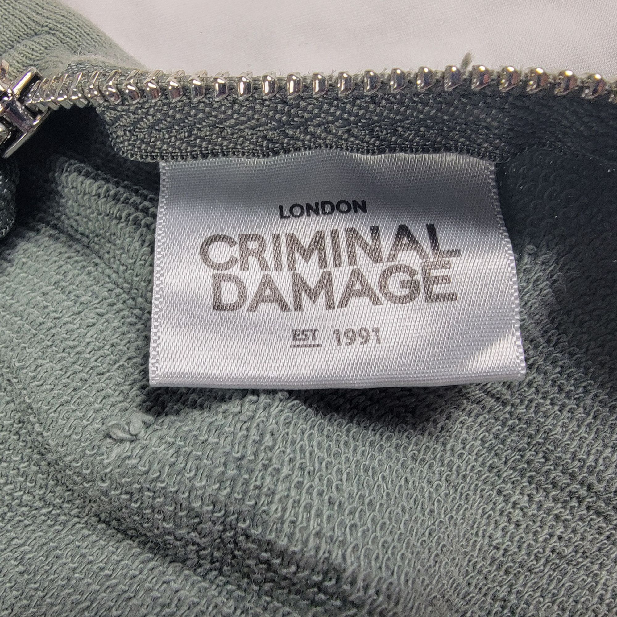 Criminal Damage Criminal Damage Mens Medium Green Zip Hoodie Sweatshirt Long Size US M / EU 48-50 / 2 - 5 Thumbnail