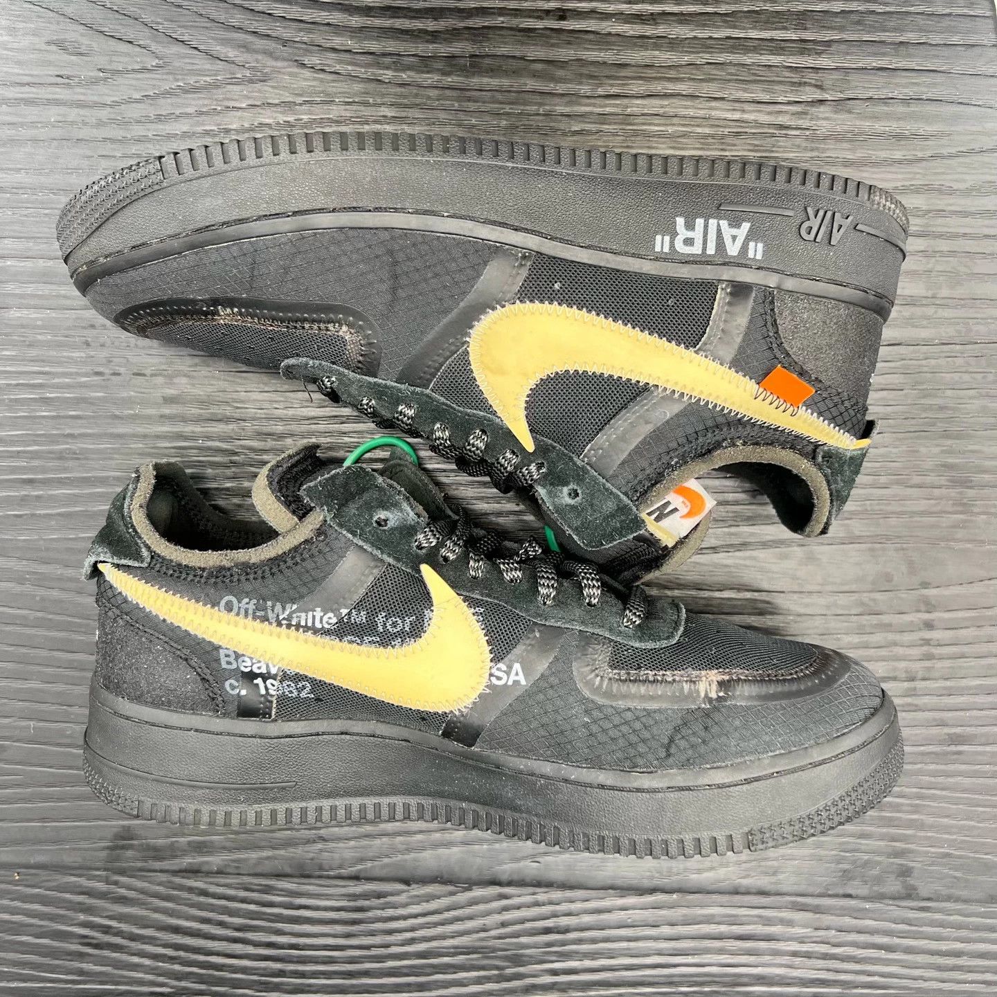 Off-White OW x Nike Air Force 1 Black 40.5 Size US 7.5 / EU 40-41 - 4 Thumbnail