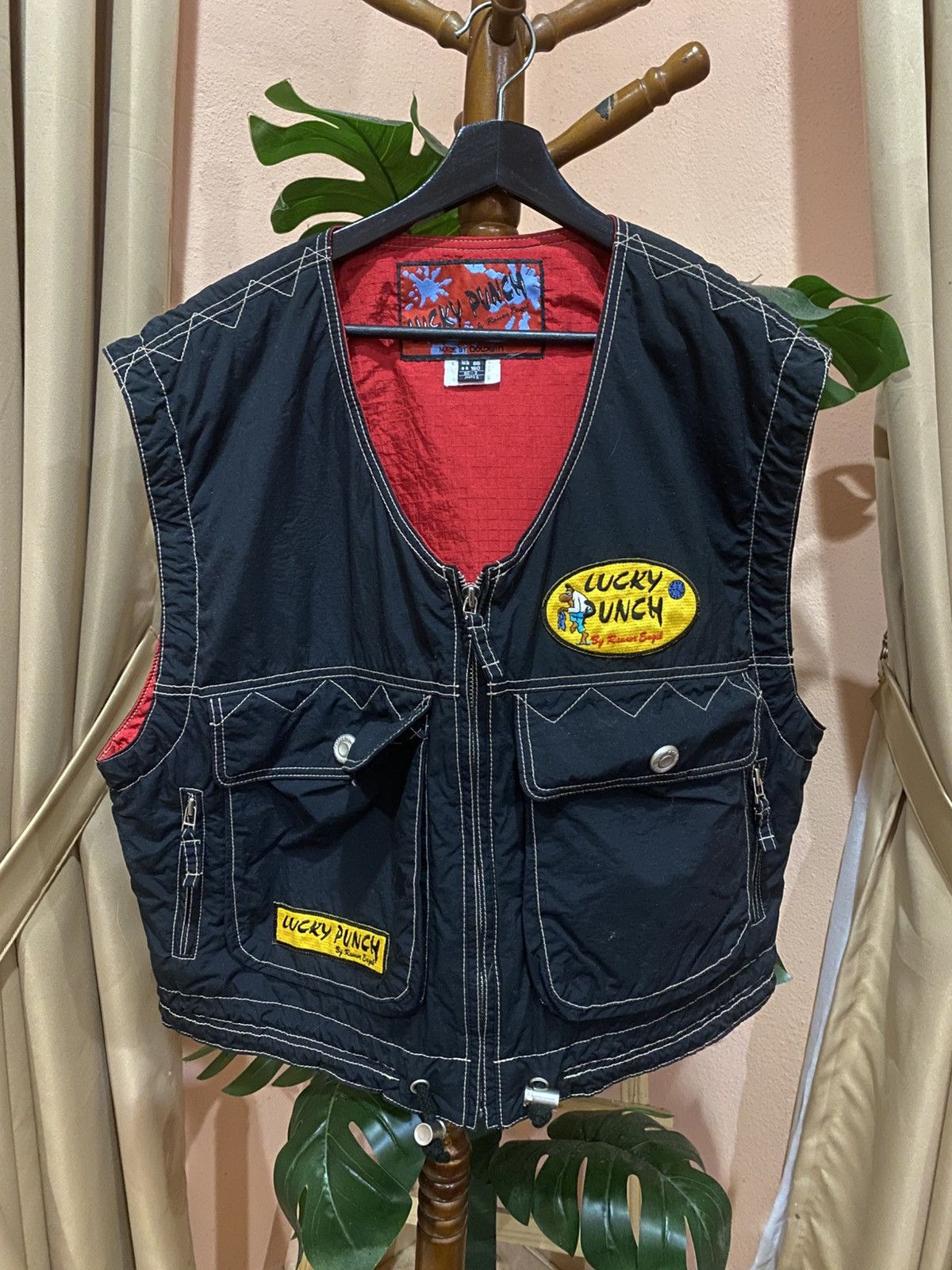 Vintage Lucky Punch by Rainer Engel Black Utility Vest with Patches Size US S / EU 44-46 / 1 - 1 Thumbnail