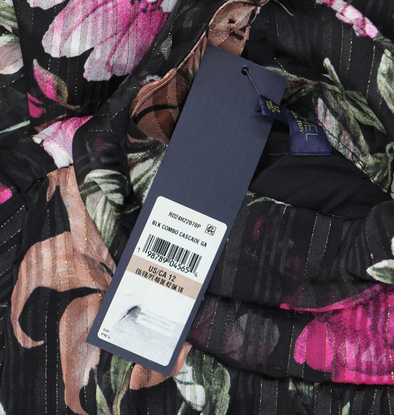Other New Rachel By Rachel Roy Mae Dress Cascade Garden Black 12 Size XL / US 12-14 / IT 48-50 - 4 Thumbnail